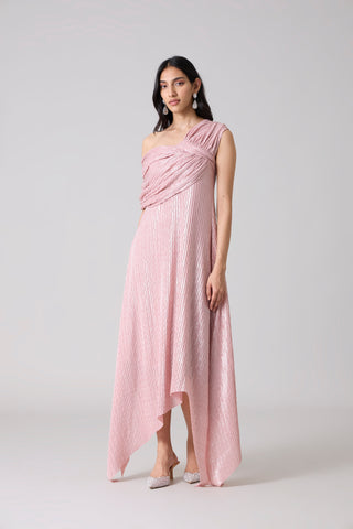 Juliana Dress - Chevron Pink Frost