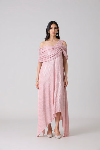 Juliana Dress - Chevron Pink Frost