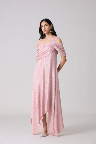 Juliana Dress - Chevron Pink Frost