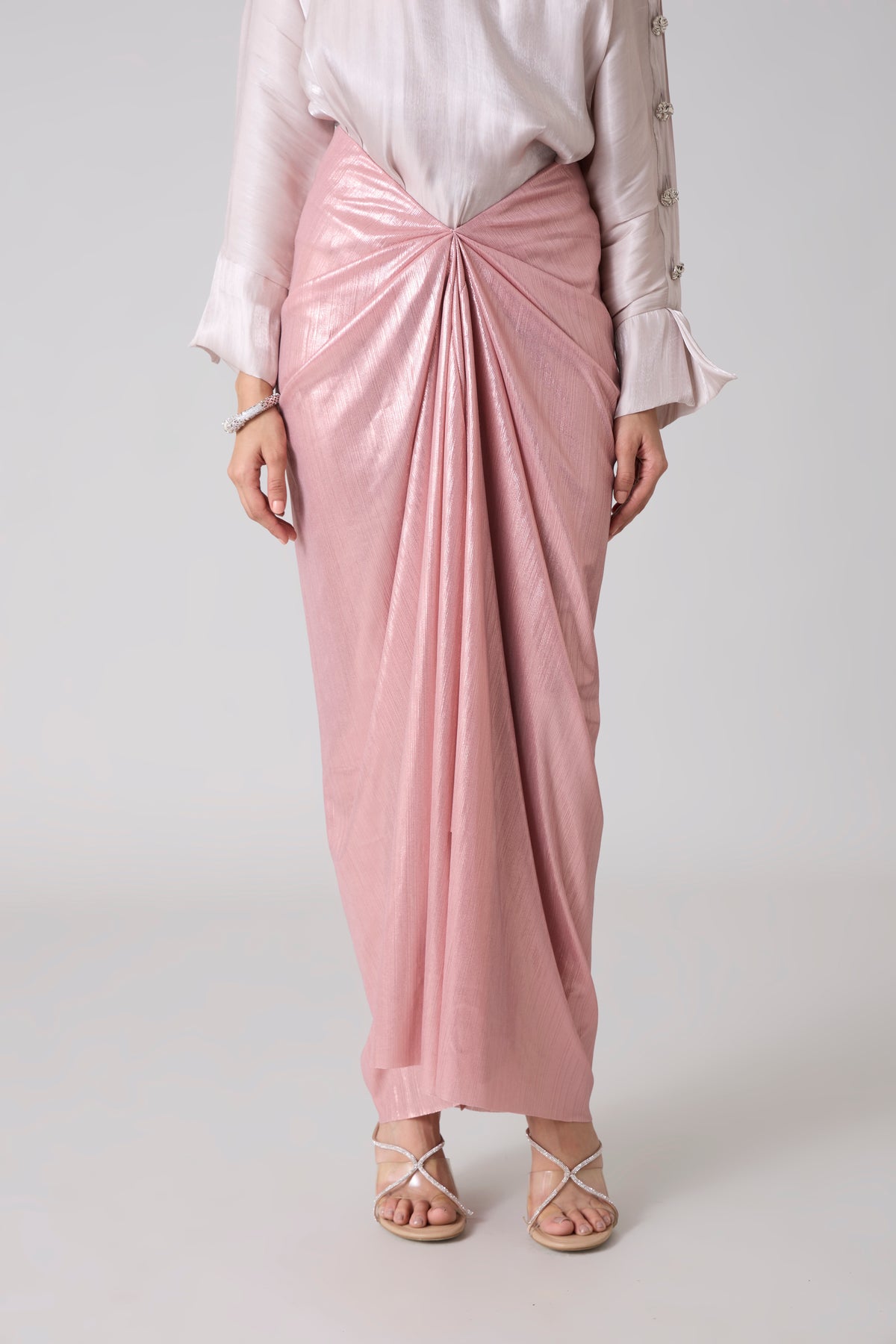 Antonia Skirt - Metallic Ash Pink