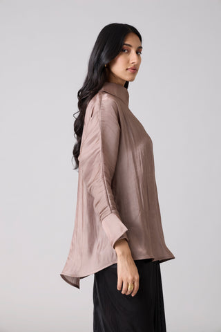 Erica Organza Shirt - Bronze Taupe