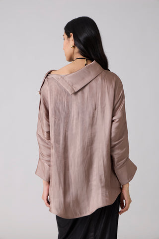 Erica Organza Shirt - Bronze Taupe