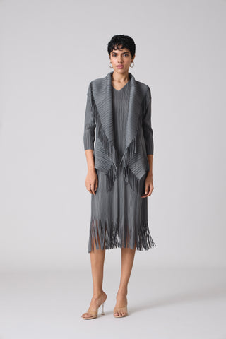 Sasha Fringe Dress - Grey