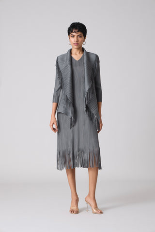 Sasha Fringe Dress - Grey