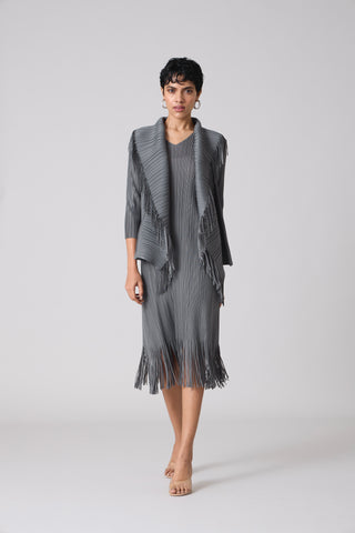 Sasha Fringe Dress - Grey