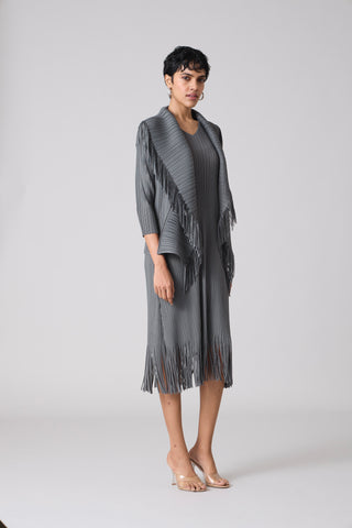 Sasha Fringe Dress - Grey