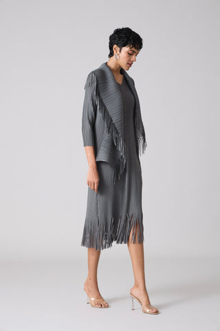 Sasha Fringe Dress - Grey