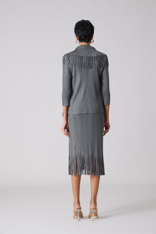 Sasha Fringe Dress - Grey