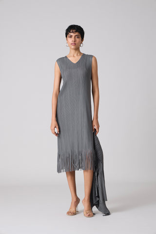 Sasha Fringe Dress - Grey