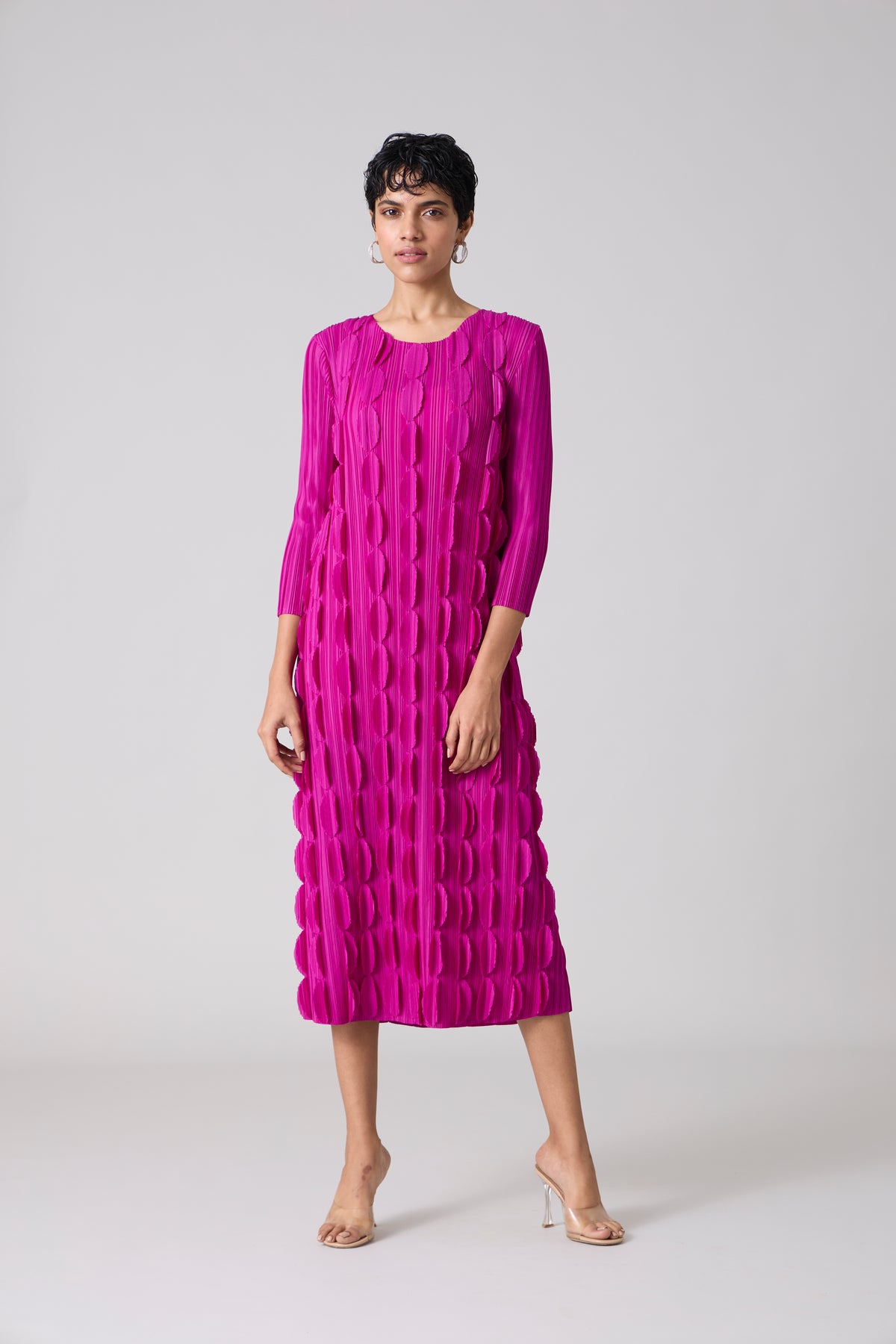 Raven Midi Dress - Begonia Pink