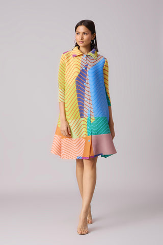 Rory abstract Print Dress - Yellow