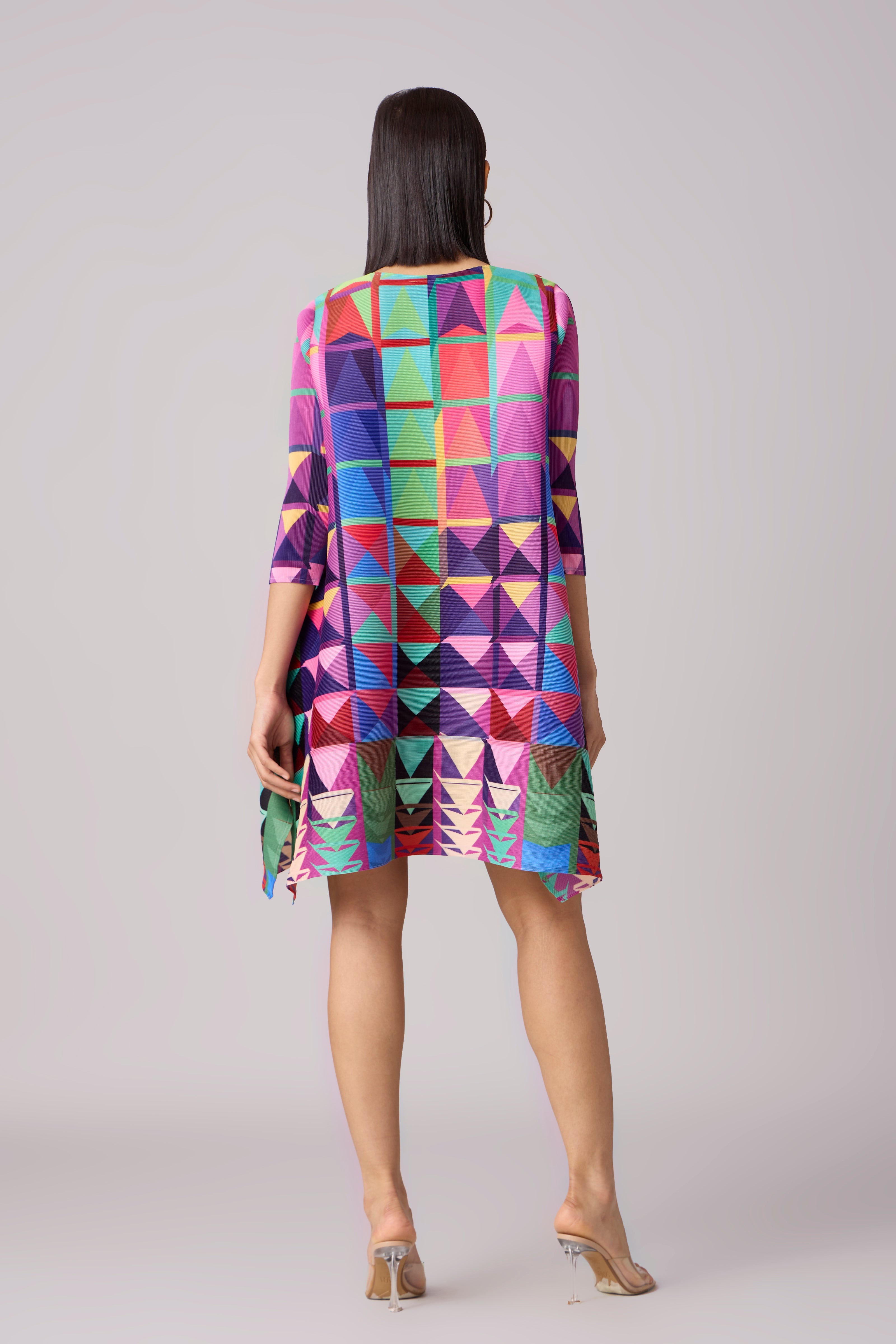 GEOMETRIC PRINT DRESS - Multicoloured