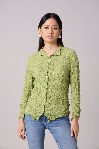 Leona Crush Shirt - Pear Green
