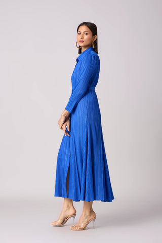 Stella Shirt Dress - Azure Blue