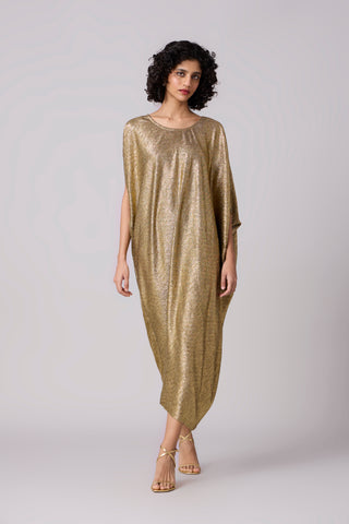Aurelia Dress - Textured Metallic Gold