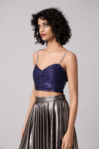 Gabriel Crop Top - Metallic Blue