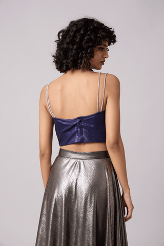 Gabriel Crop Top - Metallic Blue