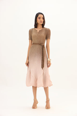Talia Dress - Ombre Brown