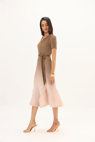 Talia Dress - Ombre Brown