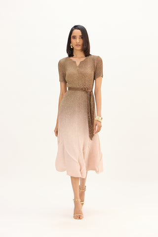 Talia Dress - Ombre Brown