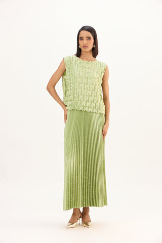 Amber Satin Set - Pale Green