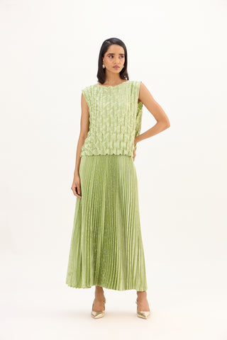 Amber Satin Set - Pale Green
