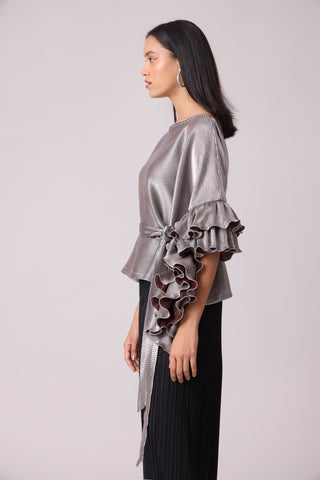 Ray Top - Micropleated Dull Silver
