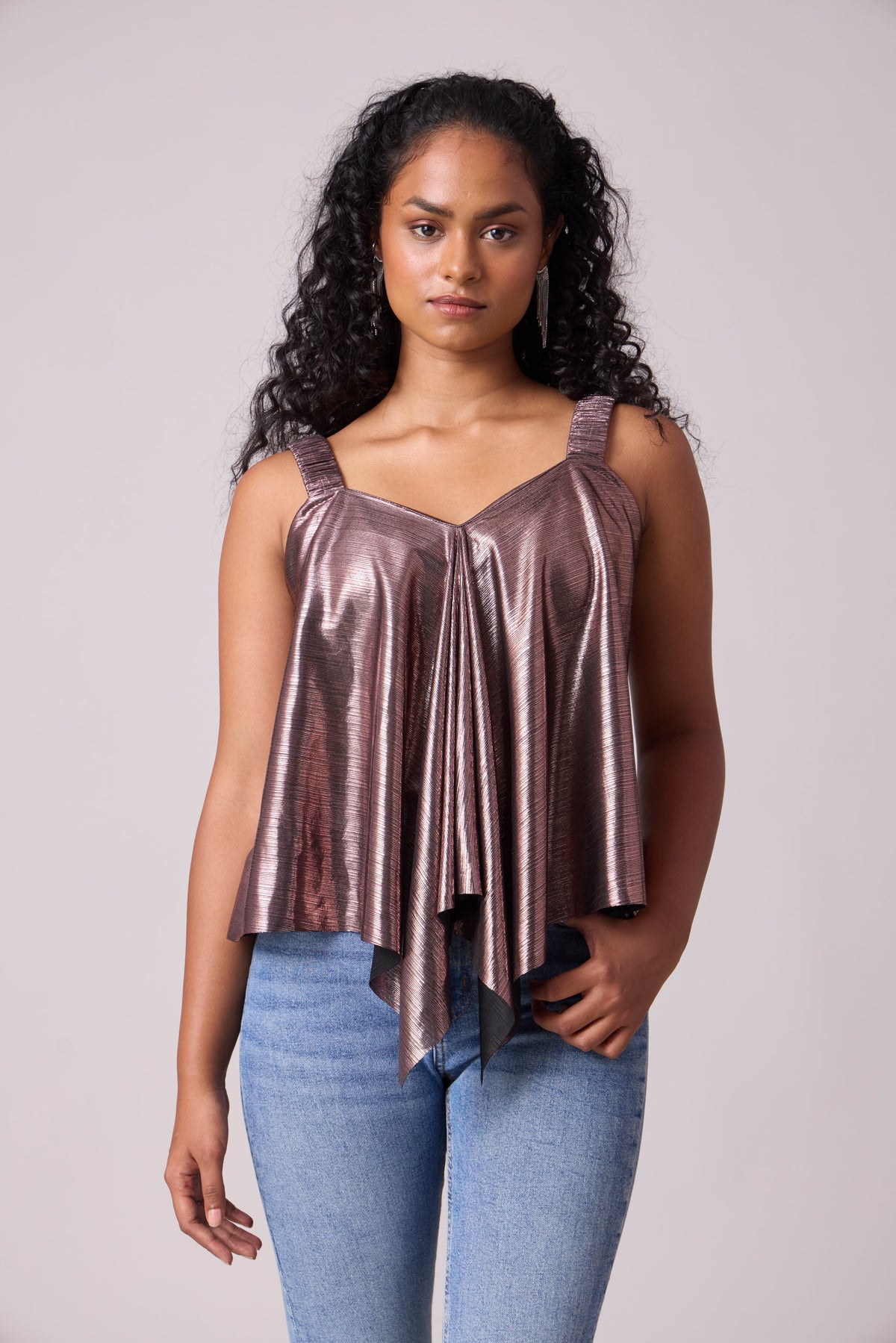 Gwen Top - Metallic Rose