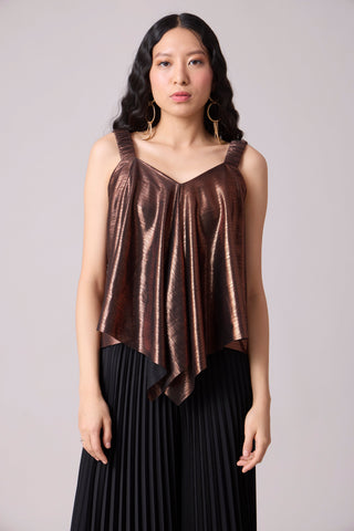 Gwen Top - Metallic Bronze