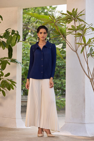 Edith Pearl Shirt - Navy