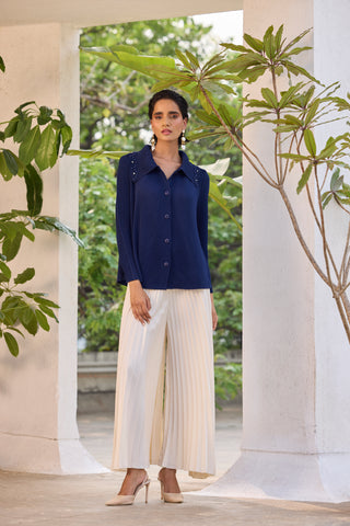 Edith Pearl Shirt - Navy