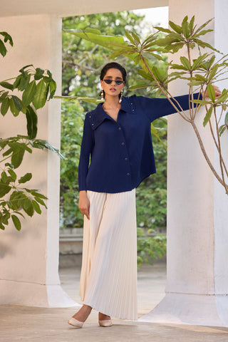 Edith Pearl Shirt - Navy