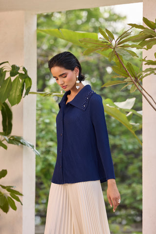 Edith Pearl Shirt - Navy