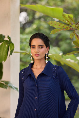 Edith Pearl Shirt - Navy