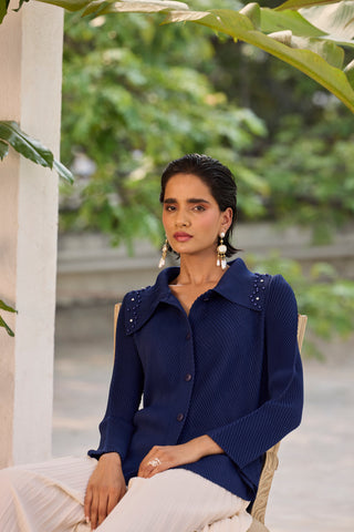 Edith Pearl Shirt - Navy
