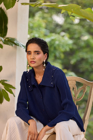 Edith Pearl Shirt - Navy