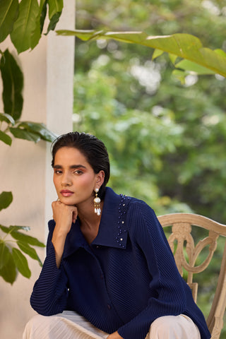 Edith Pearl Shirt - Navy