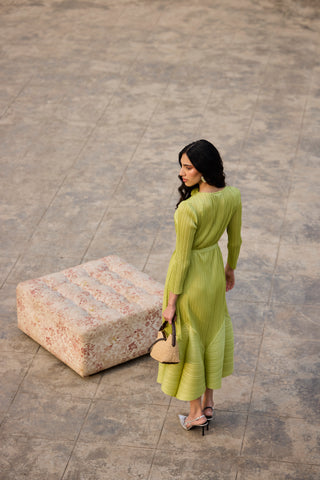 Rose Dress - Lime Green