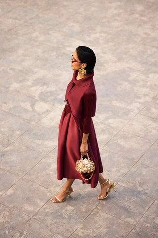 Evangeline Dress - Dark Maroon