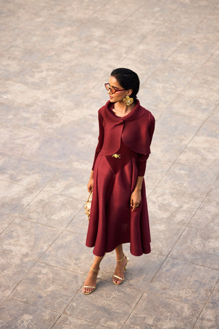 Evangeline Dress - Dark Maroon