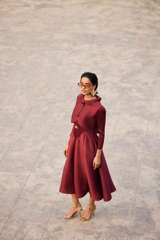 Evangeline Dress - Dark Maroon
