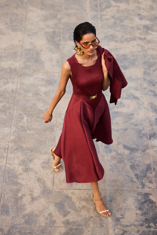 Evangeline Dress - Dark Maroon