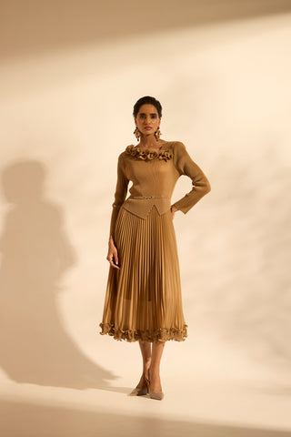 Elanor Ruffle Dress - Mocha