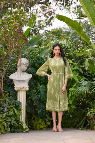Naila Dress - Pear Green