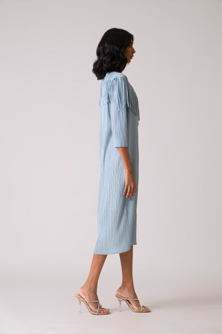 Gabby Fringe Dress - Pale Blue