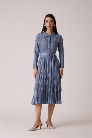 Oriana Dress - Steel Blue