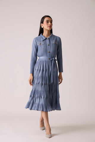 Oriana Dress - Steel Blue