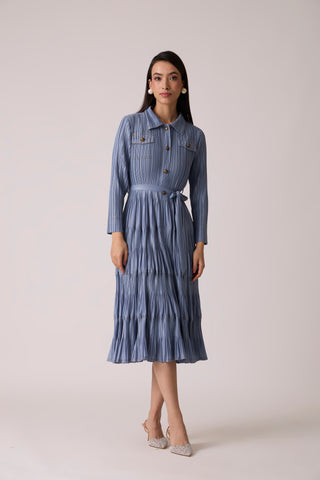 Oriana Dress - Steel Blue