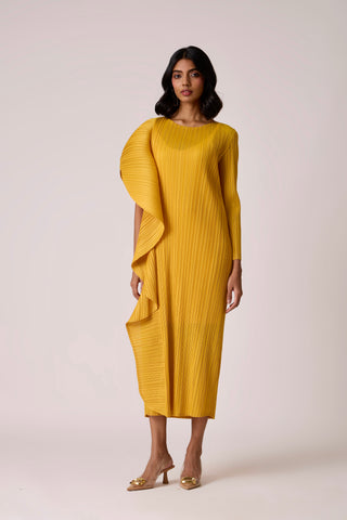 Serena Ruffle Dress - Dark Yellow