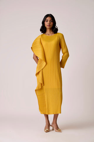 Serena Ruffle Dress - Dark Yellow